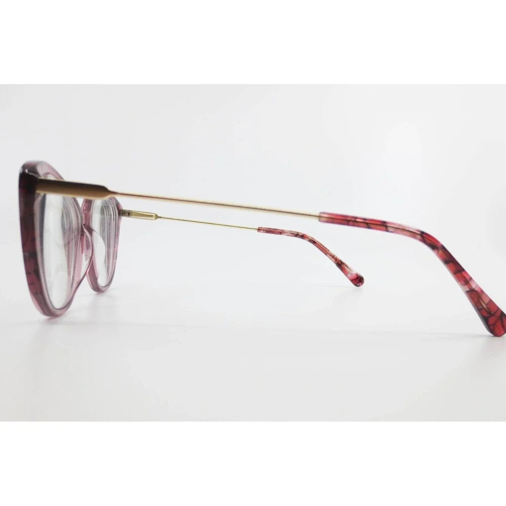 Chelsea Morgan CM 202214 CRAN Eyeglasses Cranberry Marble Gold Cat Eye 53-17-140